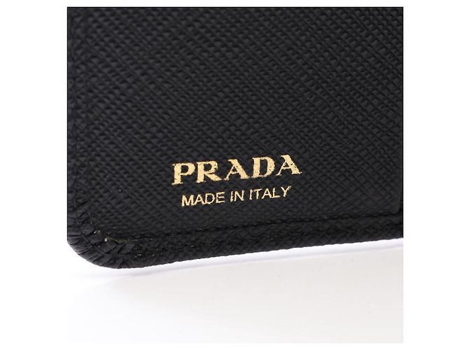 Portafoglio bi-fold Prada Saffiano Triangolo Nero - vista 5