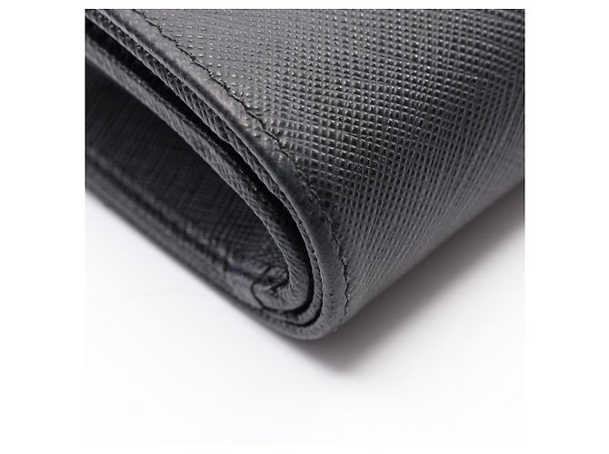 Portafoglio bi-fold Prada Saffiano Triangolo Nero - vista 7