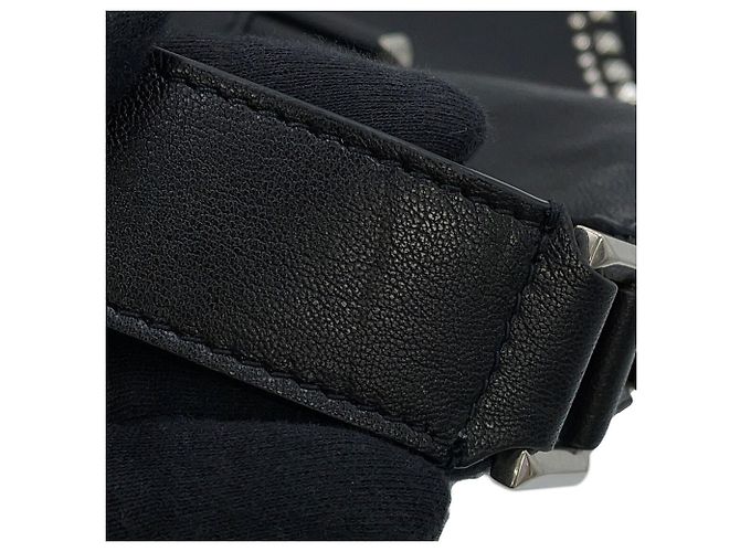 Borsa Hobo Small in pelle con perle finte Jimmy Choo Bar Nero - vista 10