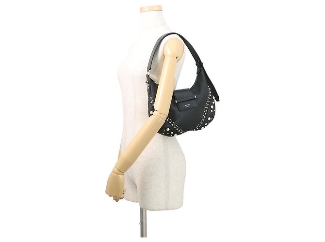 Borsa Hobo Small in pelle con perle finte Jimmy Choo Bar Nero - vista 4