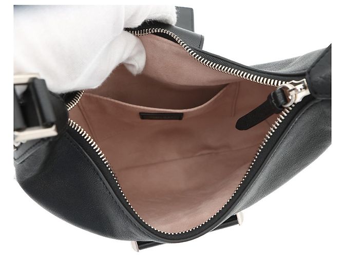 Borsa Hobo Small in pelle con perle finte Jimmy Choo Bar Nero - vista 5