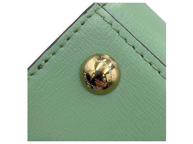 Sac à épaule en cuir vert clair Salvatore Ferragamo - vue 15