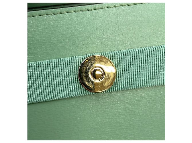 Sac à épaule en cuir vert clair Salvatore Ferragamo - vue 16