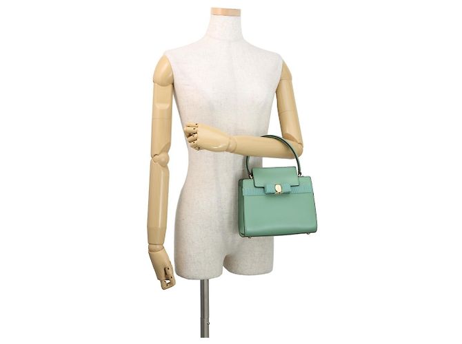 Sac à épaule en cuir vert clair Salvatore Ferragamo - vue 4