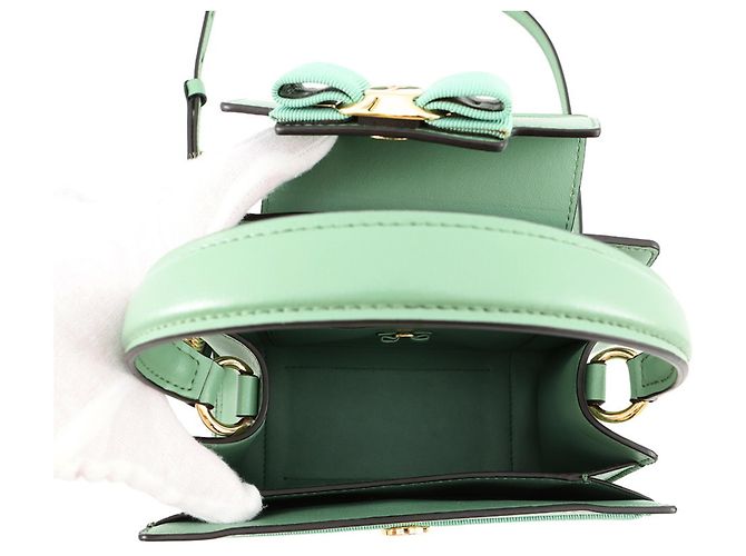 Sac à épaule en cuir vert clair Salvatore Ferragamo - vue 6