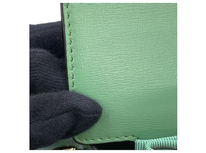Sac à épaule en cuir vert clair Salvatore Ferragamo - vue 9