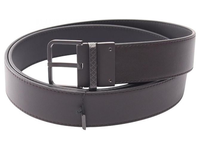 Cintura reversibile in pelle Bottega Veneta Marrone Nero - vista 5