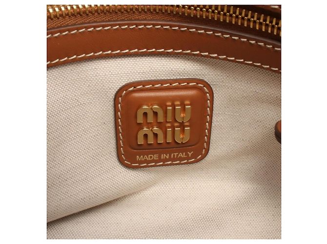 Borsa 2-Way Ivy Miu Miu in pelle marrone - vista 4