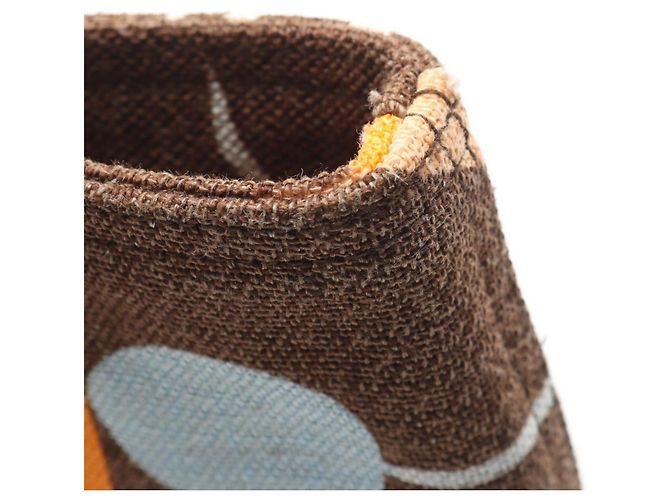 Borsa Tote Miu Miu in Tessuto stampata Marrone Multicolore - vista 8