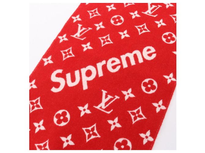 Louis Vuitton Supreme Monogram Schal Rot Beige - Ansicht 6