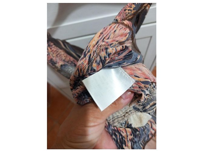 Completo Top e Gonna in Seta Roberto Cavalli Marrone Multicolore - vista 12