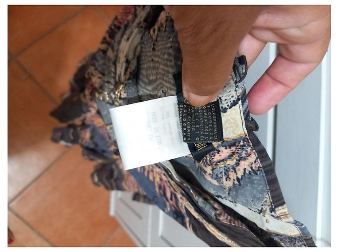 Completo Top e Gonna in Seta Roberto Cavalli Marrone Multicolore - vista 8