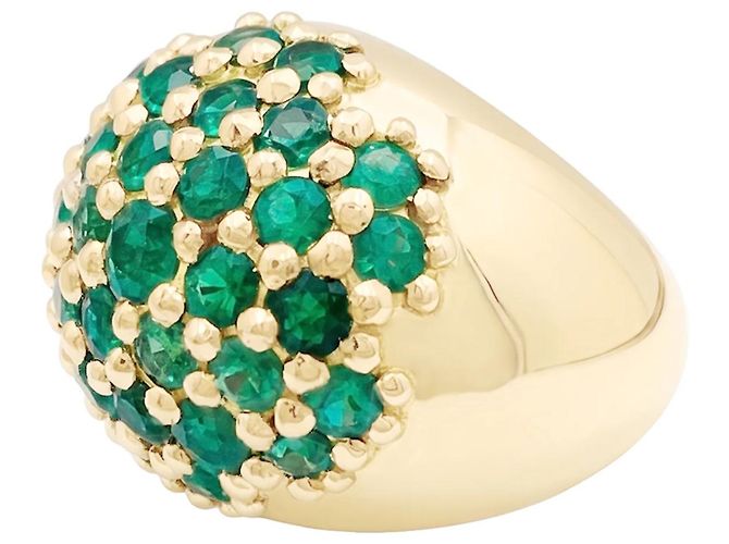 Autre Marque Anello a sfera, oro giallo e smeraldi. - vista 2