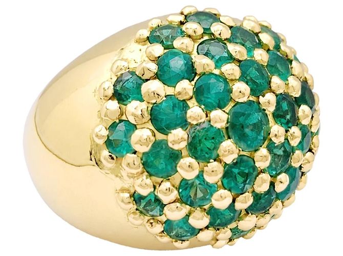 Autre Marque Anello a sfera, oro giallo e smeraldi. - vista 4