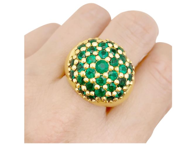 Autre Marque Anello a sfera, oro giallo e smeraldi. - vista 6