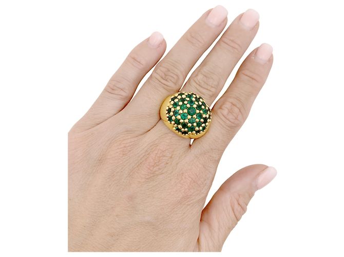 Autre Marque Anello a sfera, oro giallo e smeraldi. - vista 7