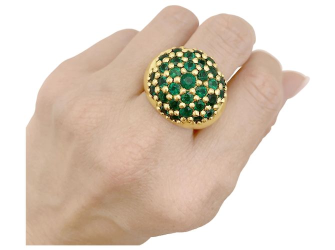 Autre Marque Anello a sfera, oro giallo e smeraldi. - vista 8