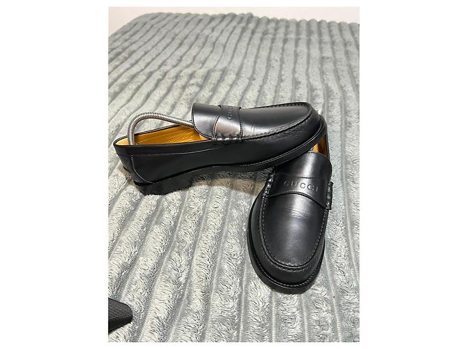 Mocassini Gucci in pelle nera Nero - vista 5