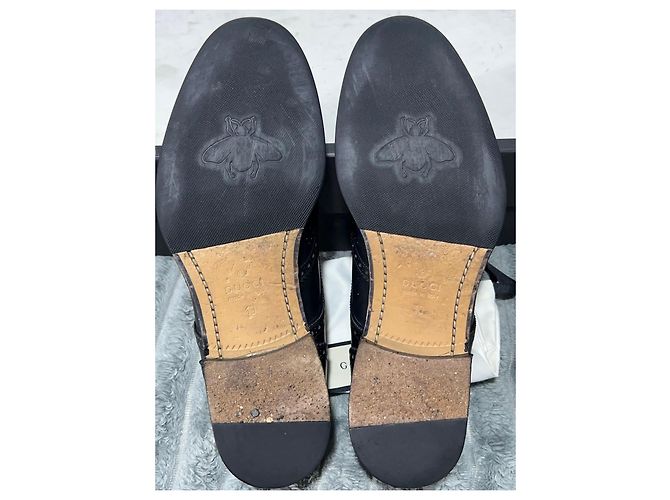 Gucci Mocassini in pelle nera con doppia fibbia e borchie Nero - vista 13