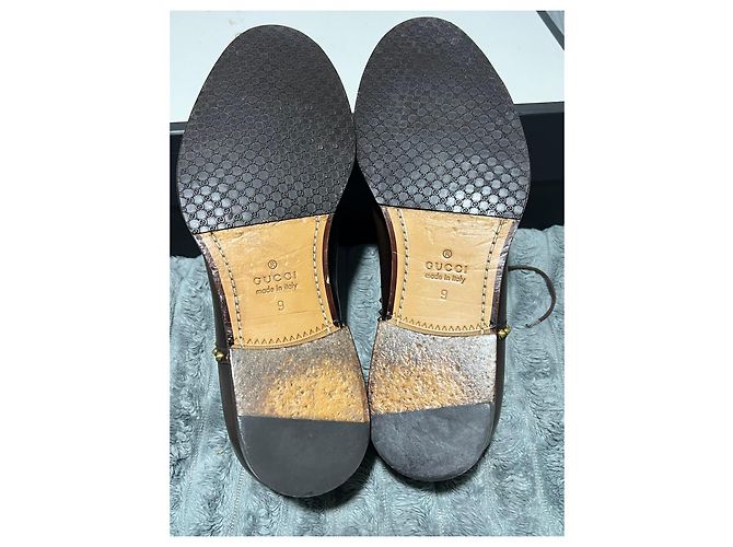 Gucci Scarpe Oxford in pelle marrone borchiate - vista 11