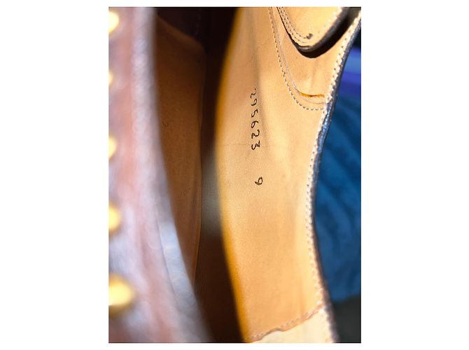 Gucci Scarpe Oxford in pelle marrone borchiate - vista 12