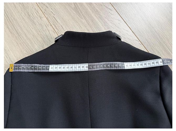 Thierry Mugler Mugler Abrigo de Lana Negro con Detalles Plateados - vista 10