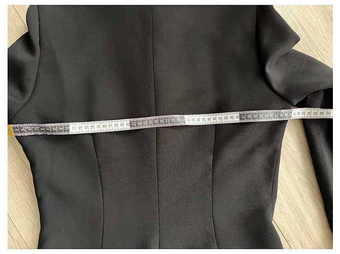 Thierry Mugler Mugler Abrigo de Lana Negro con Detalles Plateados - vista 11