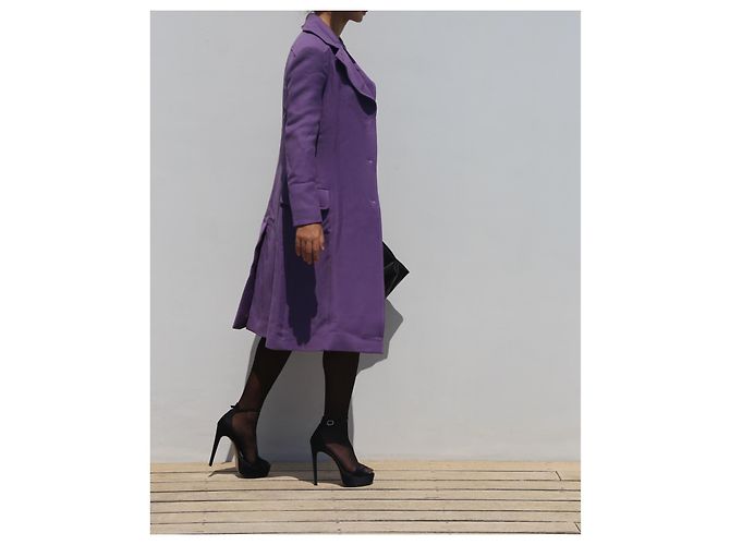 Abrigo Christian Dior Lana Lavanda John Galliano 2009 Púrpura - vista 12