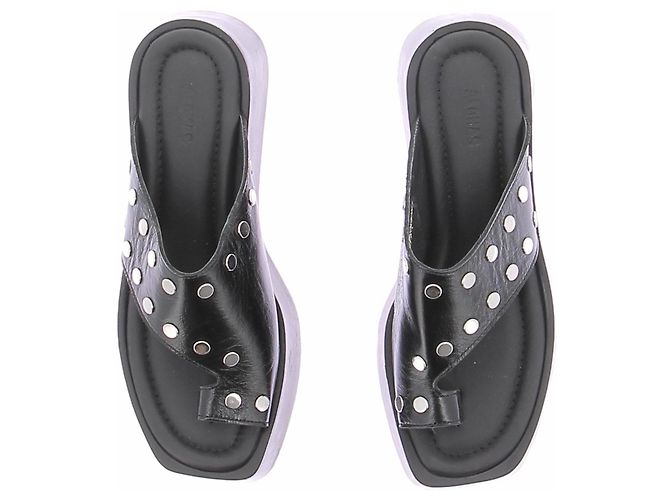 Autre Marque Sandali Nova in pelle nera con borchie Nero - vista 4