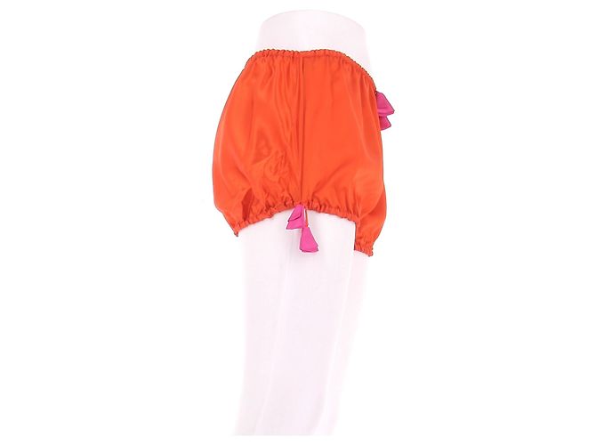 Autre Marque TORLOWEI Shorts aus Seide Orange - Ansicht 3