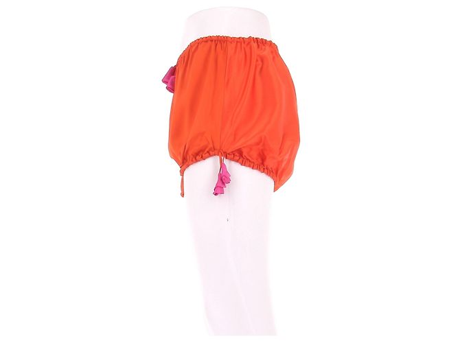 Autre Marque TORLOWEI Shorts aus Seide Orange - Ansicht 4
