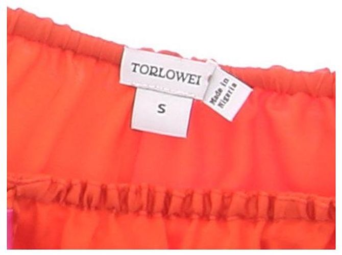 Autre Marque TORLOWEI Shorts aus Seide Orange - Ansicht 5