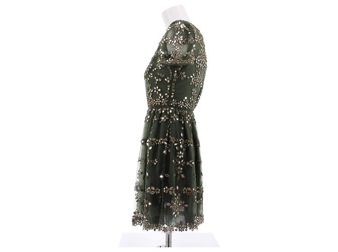 Valentino Garavani Grünes Tüllkleid mit Spiegeln - Ansicht 4