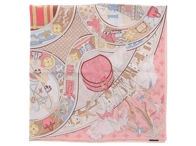 Louis Vuitton Pañuelo de seda rosa 90 cm - vista 2