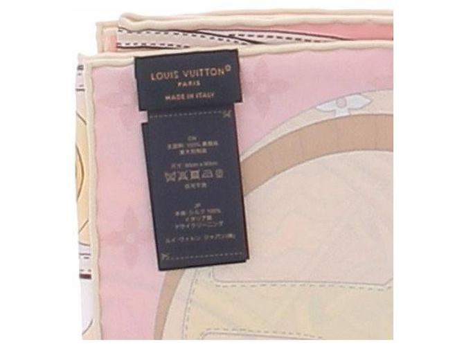 Louis Vuitton Pañuelo de seda rosa 90 cm - vista 3