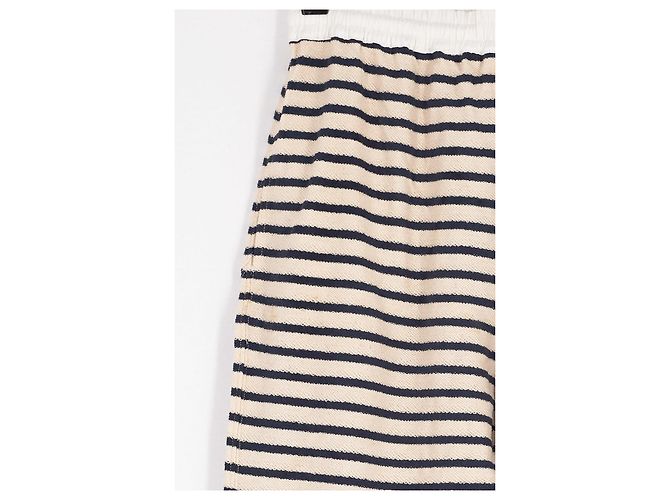 Autre Marque Pantalones rectos beige de algodón BASSIKE - vista 3