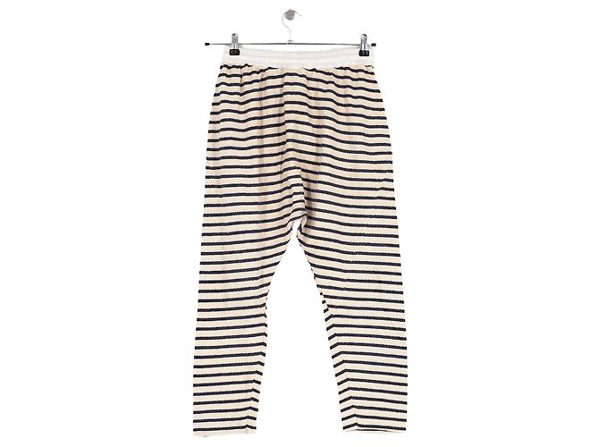 Autre Marque Pantalones rectos beige de algodón BASSIKE - vista 4