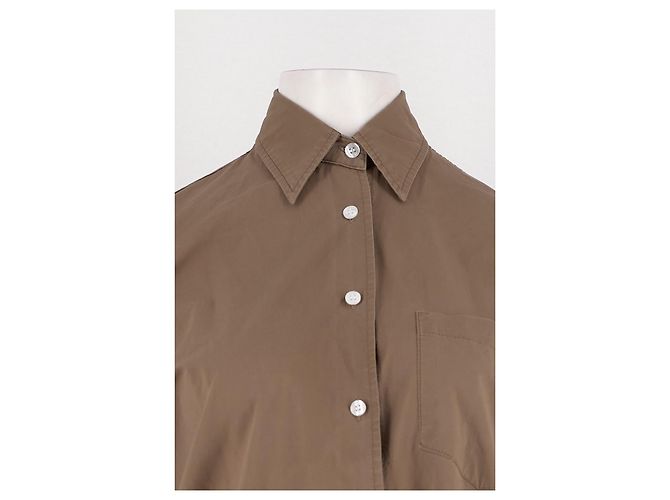Autre Marque THE FRANKIE SHOP Camisa de algodón marrón Castaño - vista 2