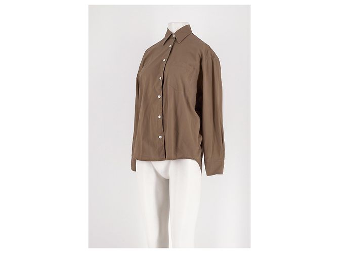 Autre Marque THE FRANKIE SHOP Camisa de algodón marrón Castaño - vista 4