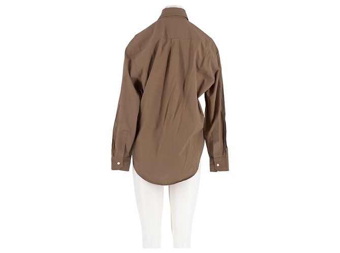 Autre Marque THE FRANKIE SHOP Camisa de algodón marrón Castaño - vista 6