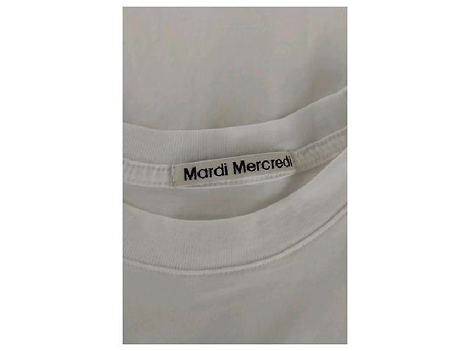 Autre Marque Top recto blanco de algodón MARDI MERCREDI - vista 7