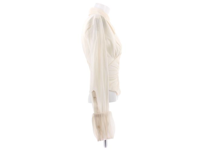 Autre Marque DATT Bluse Beige aus Viskose - Ansicht 3
