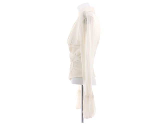 Autre Marque DATT Bluse Beige aus Viskose - Ansicht 4