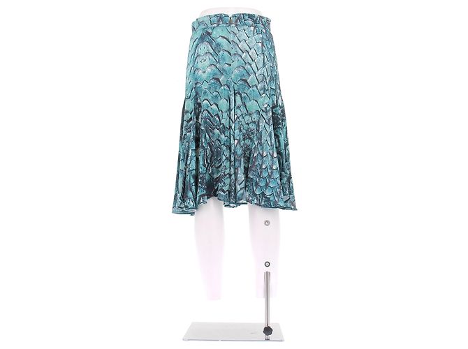 Falda Just Cavalli turquesa de poliéster Talla 44 - vista 2
