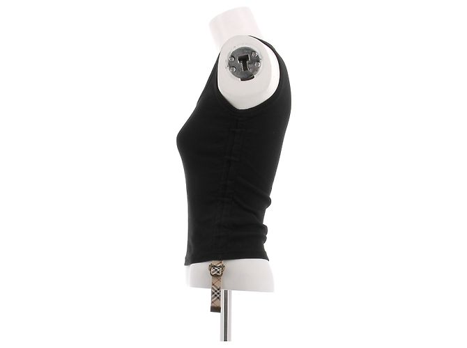 Top in cotone nero Burberry XS - vista 4