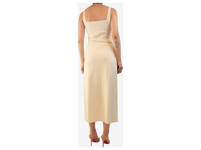 Autre Marque Ärmelloses Strick-Midikleid in Creme - Größe XL Roh - Ansicht 2