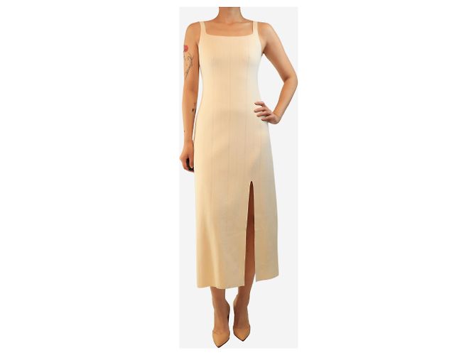 Autre Marque Ärmelloses Strick-Midikleid in Creme - Größe XL Roh - Ansicht 3