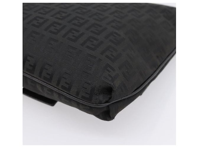 FENDI Zucchino Canvas Mamma Baguette Shoulder Bag Black 8BT075 - vista 15