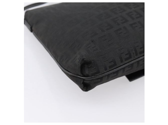 FENDI Zucchino Canvas Mamma Baguette Shoulder Bag Black 8BT075 - vista 16