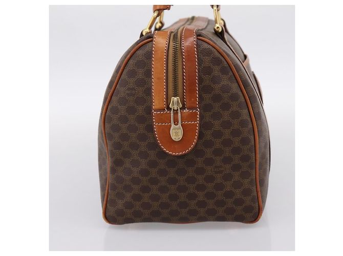 Céline CELINE Macadam Canvas Hand Bag PVC Leather Brown Gold - vista 3